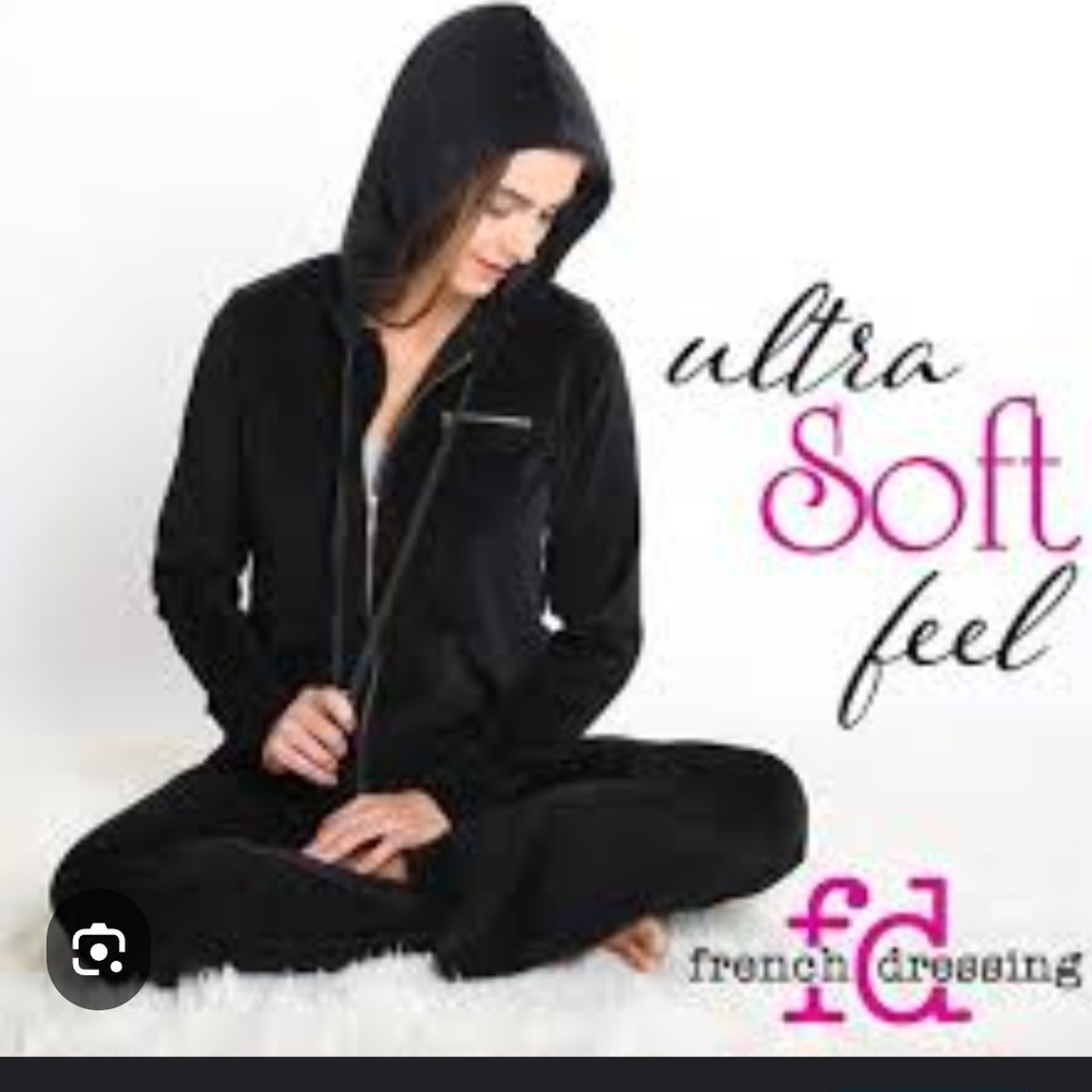 French Dressing Black Women's Pajama Hoodie XL
